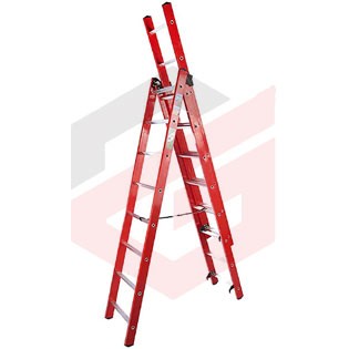 نردبان 6 متری 3 تیکه پله مربع پرشین